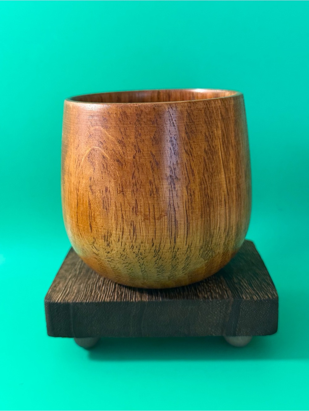 OAKSIP Wooden Whiskey Tumbler Rustic Barware Cup 3.5” - Picture 2 of 4